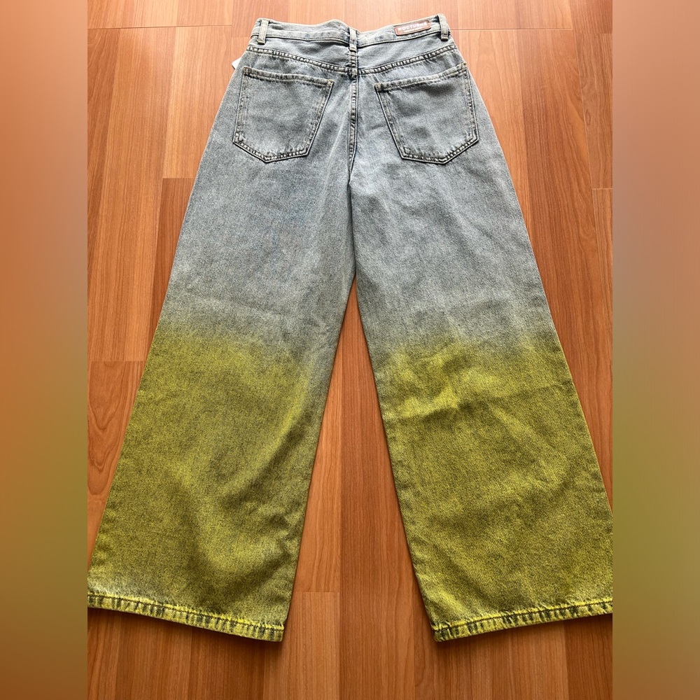 Nocturne Green Ombre Wide Leg Jeans Size S EU 36 NWT - Picture 12 of 15